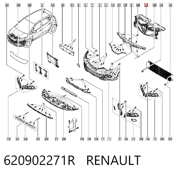 Absorvedor (enchido) do pára-choque dianteiro 620902271R Renault (RVI)