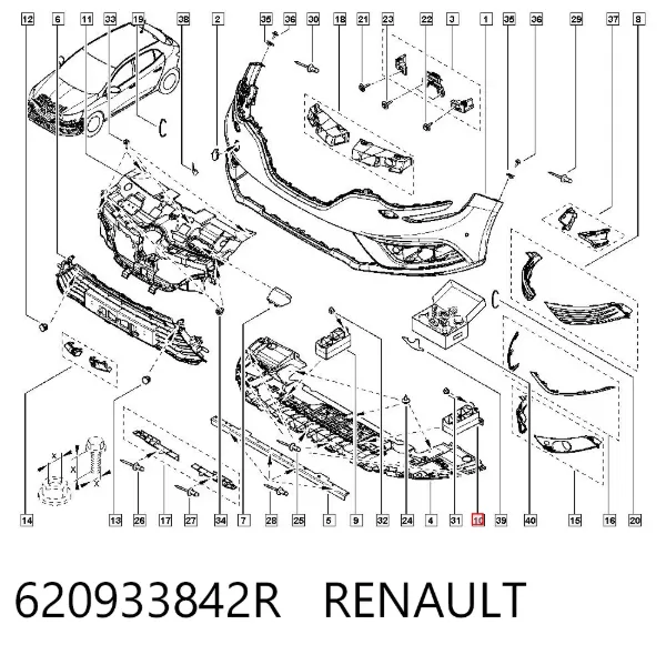 Consola de reforçador do pára-choque dianteiro 620933842R Renault (RVI)