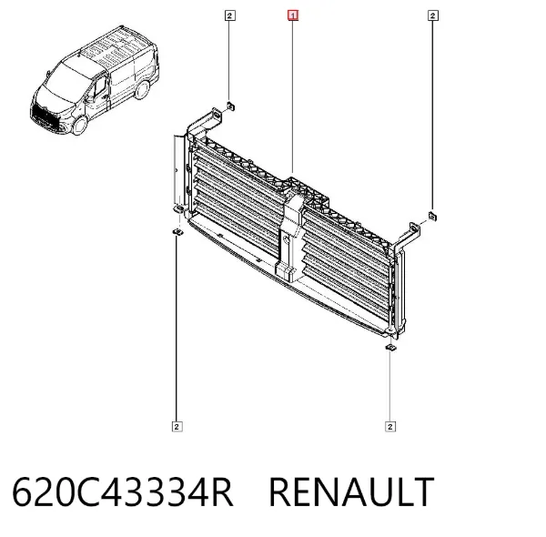 Perciana do radiador de esfriamento 620C43334R Renault (RVI)