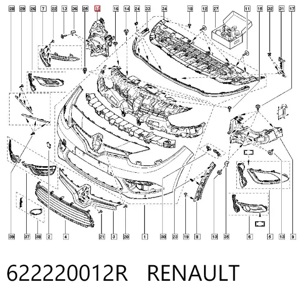 Consola do pára-choque dianteiro direito 622220012R Renault (RVI)