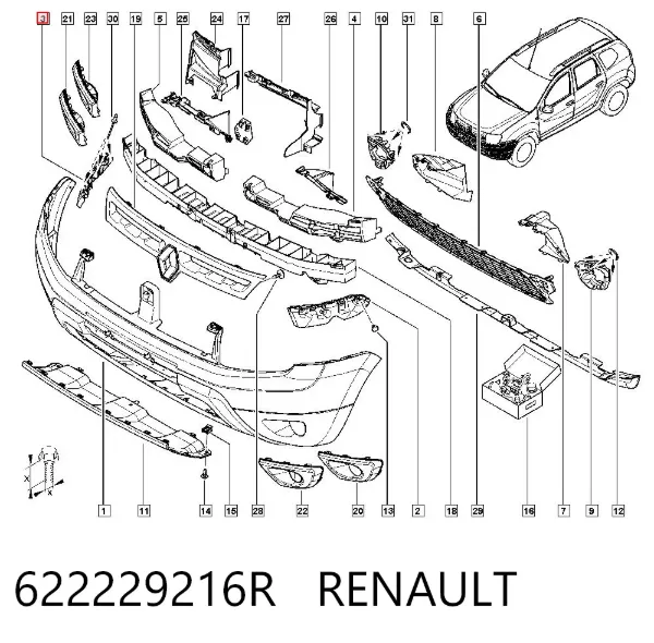 Consola externa direita do pára-choque dianteiro 622229216R Renault (RVI)