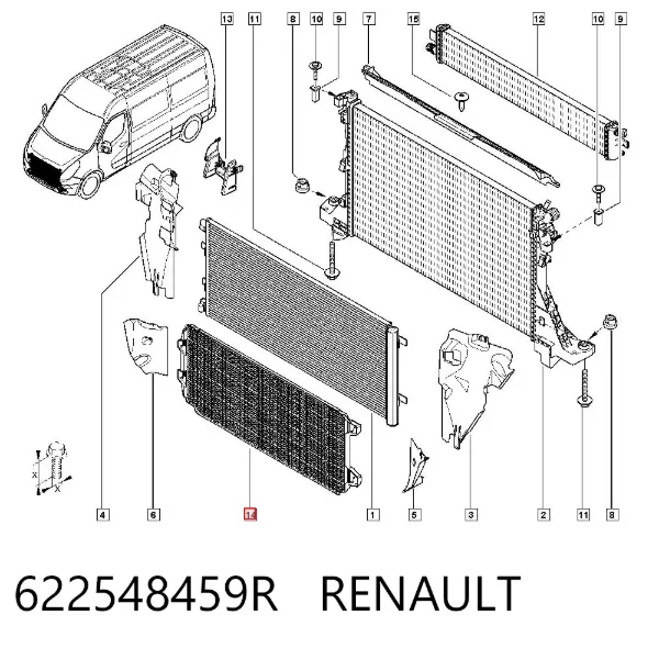 Grelha do radiador 622548459R Renault (RVI)