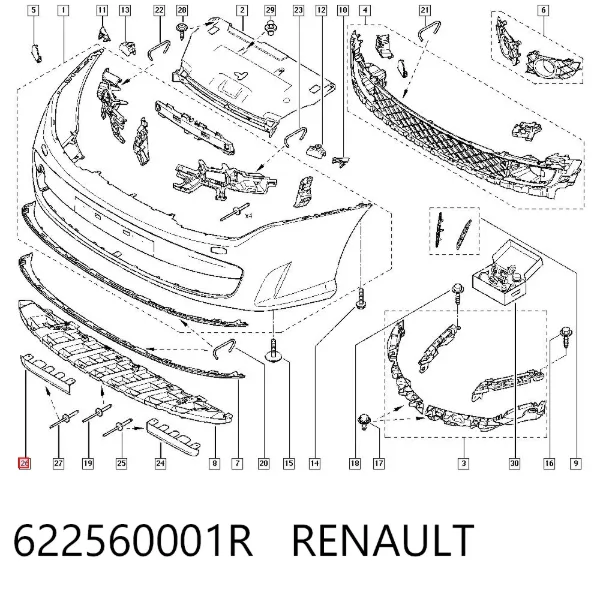 Proteção do pára-choque dianteiro 622560001R Renault (RVI)