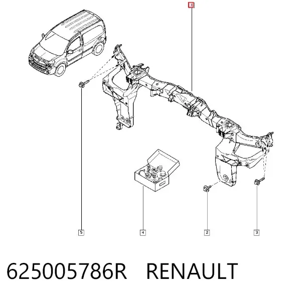Suporte do radiador montado (painel de montagem de fixação das luzes) 625005786R Renault (RVI)