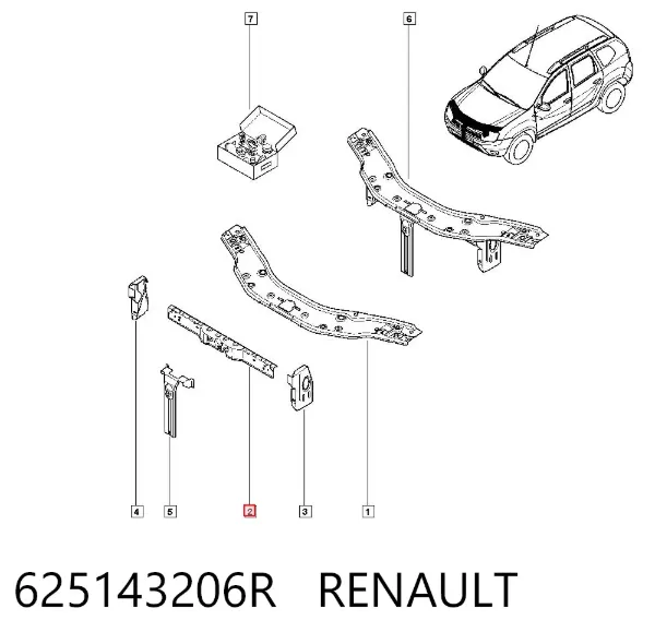 Viga superior do radiador 625143206R Renault (RVI)