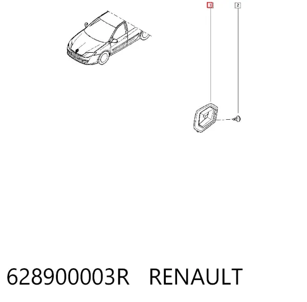Emblema da capota 628900003R Renault (RVI)