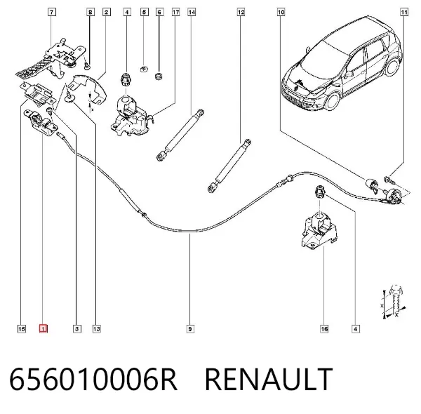 Fecho da capota 656010006R Renault (RVI)