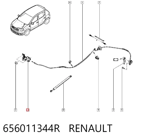 Fecho da capota 656011344R Renault (RVI)