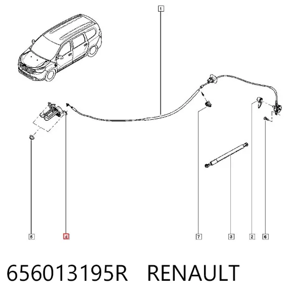 Fecho da capota 656013195R Renault (RVI)