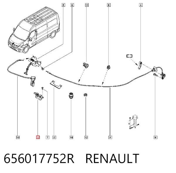 Fecho da capota 656017752R Renault (RVI)