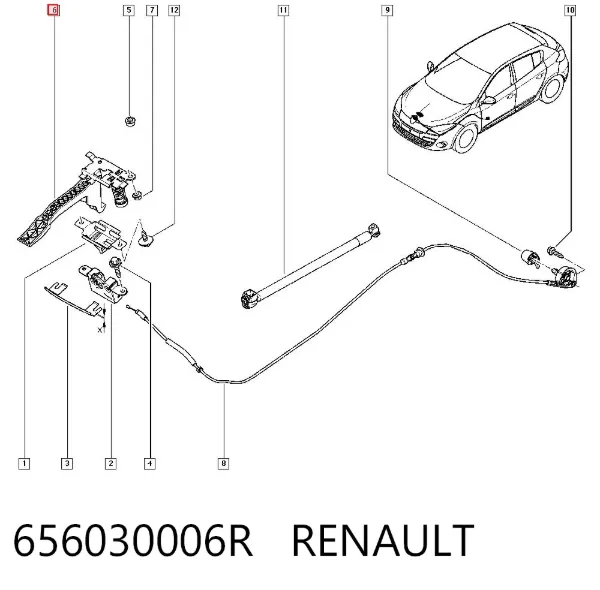 Fecho da capota 656030006R Renault (RVI)