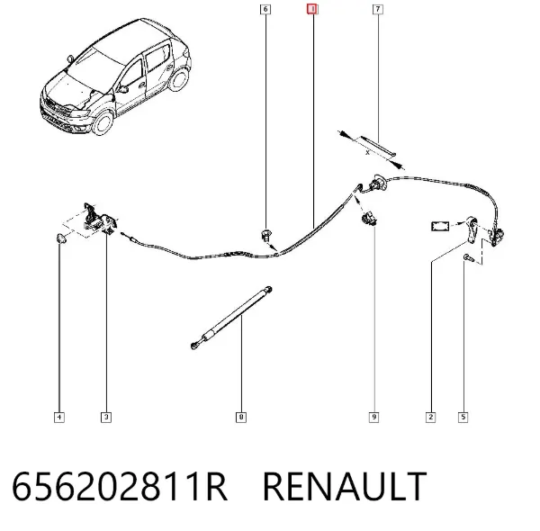 Cabo de abertura da capota Renault LOGAN II