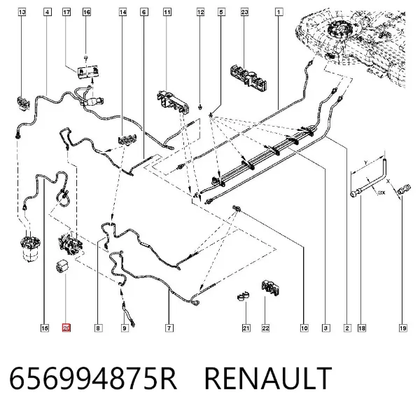 Braçadeira de fixação de mangueira de combustível 656994875R Renault (RVI)