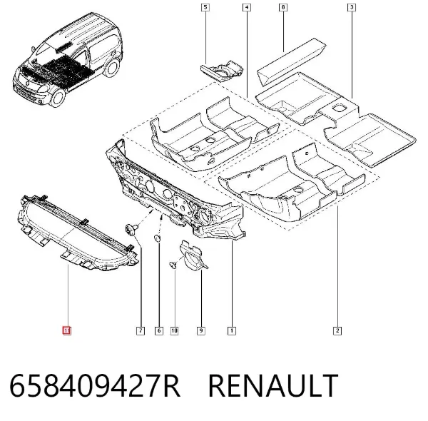 Isolamento de ruído da capota 658409427R Renault (RVI)