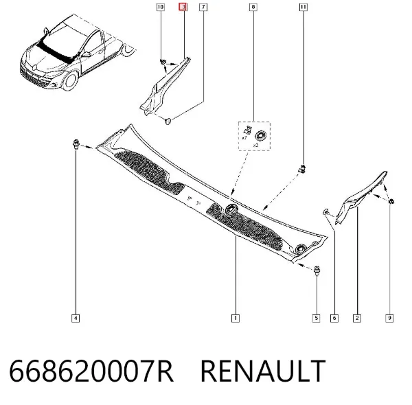 Tampão lateral de bofes 668620007R Renault (RVI)