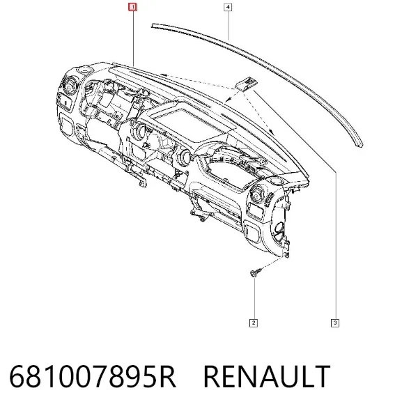 Painel de salão dianteira do "painel de instrumentos" 681007895R Renault (RVI)