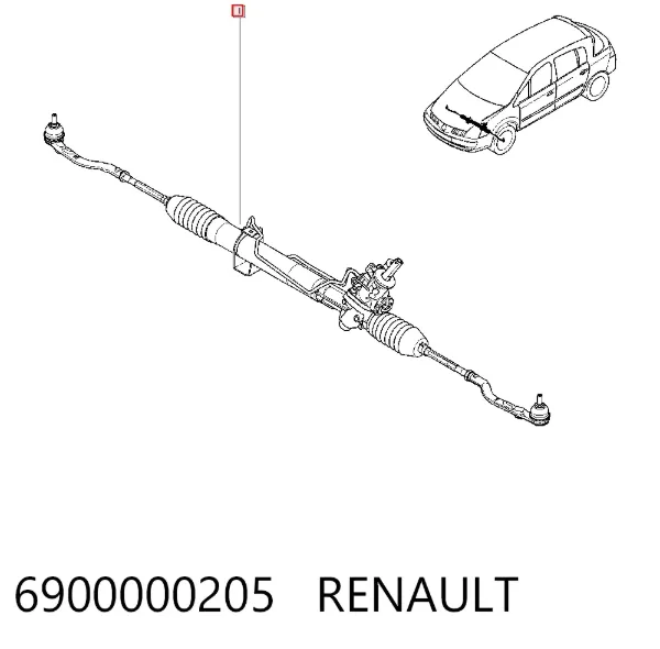 Cremalheira da direção 6900000205 Renault (RVI)
