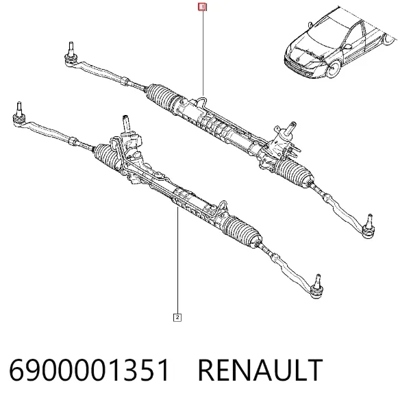Cremalheira da direção 6900001351 Renault (RVI)