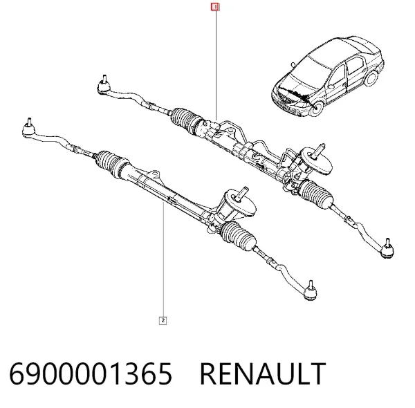 Cremalheira da direção 6900001365 Renault (RVI)