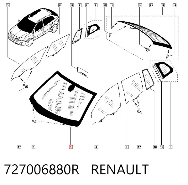 Pára-brisas 727006880R Renault (RVI)