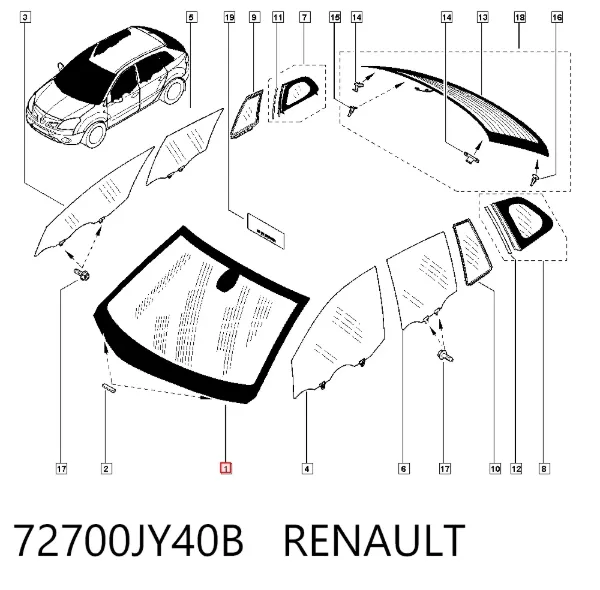 Pára-brisas 72700JY40B Renault (RVI)