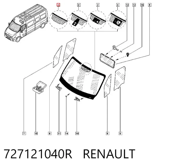 Pára-brisas 727122520R Nissan/Infiniti