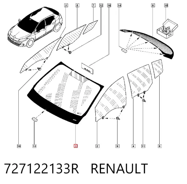 Pára-brisas 727122133R Renault (RVI)