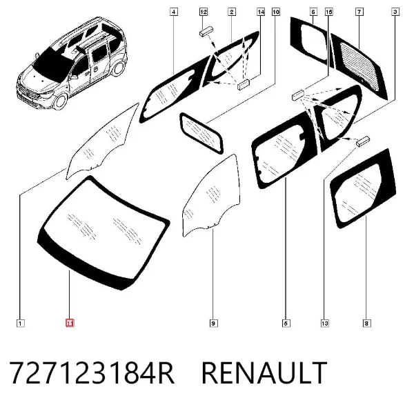 Pára-brisas 727123184R Renault (RVI)