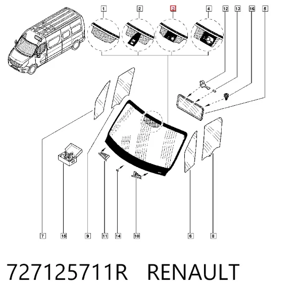 Pára-brisas 727125711R Renault (RVI)