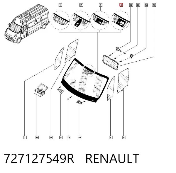 Pára-brisas 727127549R Renault (RVI)