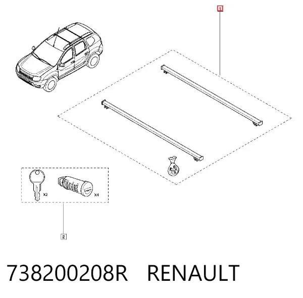Porta-malas do teto 738200208R Renault (RVI)