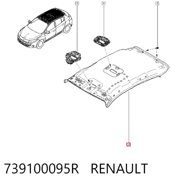 Revestimento do teto 739100095R Renault (RVI)