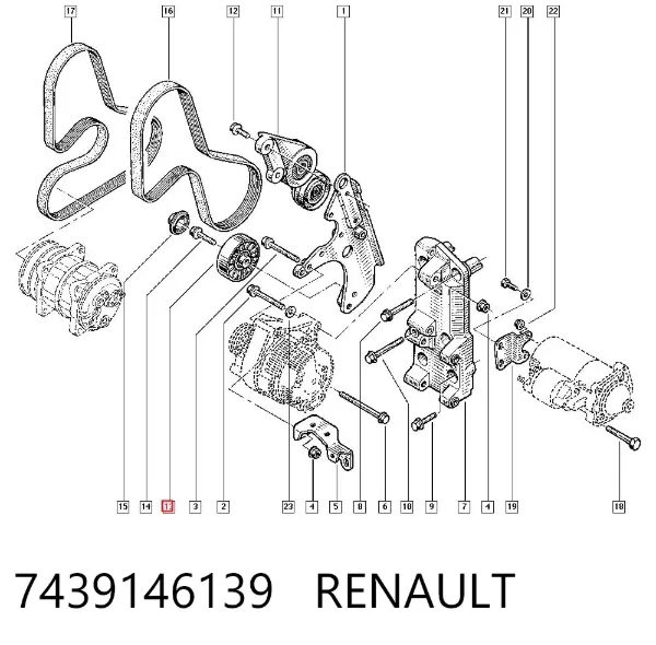 Rolo parasita da correia de transmissão 7439146139 Renault (RVI)