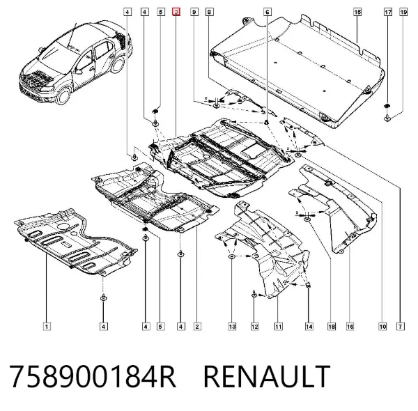 Proteção de motor, de panela (da seção de motor) 758900184R Renault (RVI)