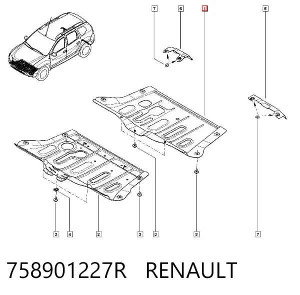Proteção de motor, de panela (da seção de motor) 758901227R Renault (RVI)