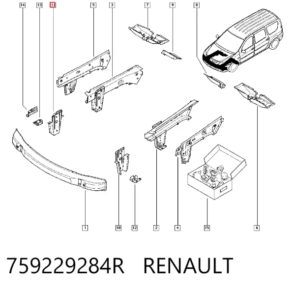 Consola direita de arco da roda (de longarina) 759229284R Renault (RVI)