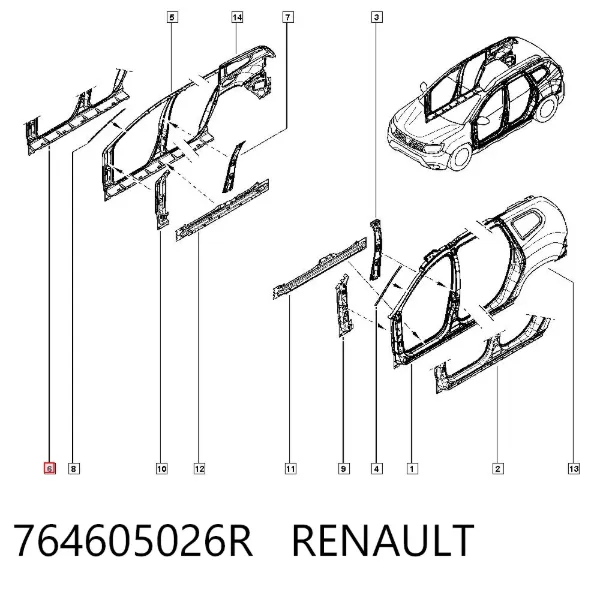 Acesso externo direito Renault DUSTER II
