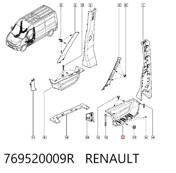 Placa sobreposta de estribo 769520009R Renault (RVI)