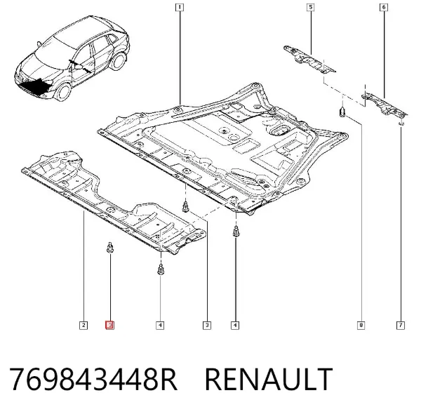 Braçadeira de proteção de fundo 769843448R Renault (RVI)