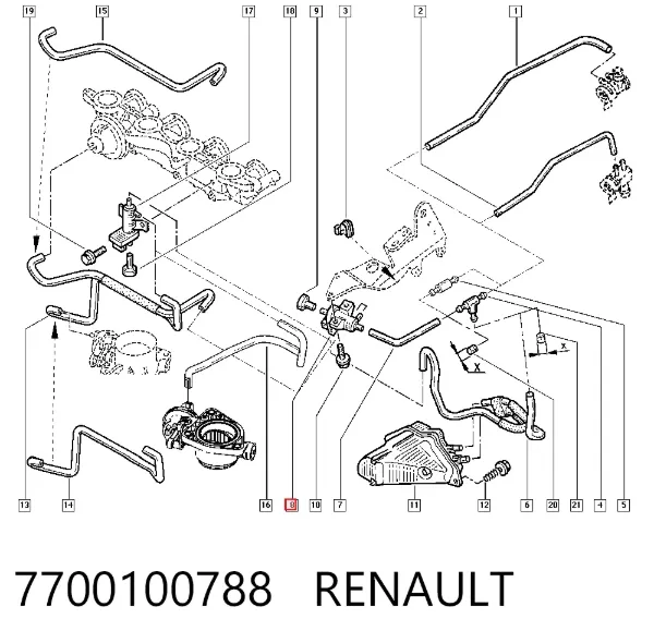 Válvula solenoide de regulação de comporta EGR 7700100788 Renault (RVI)