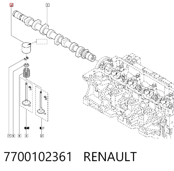 Compensador hidrâulico (empurrador hidrâulico), empurrador de válvulas 7700102361 Renault (RVI)