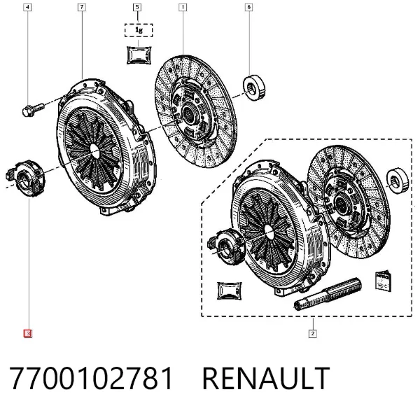 Rolamento de liberação de embraiagem 7700102781 Renault (RVI)