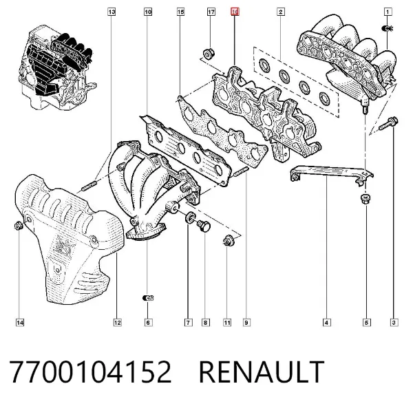 Bloco silencioso dianteiro do braço oscilante inferior 7700104152 Renault (RVI)