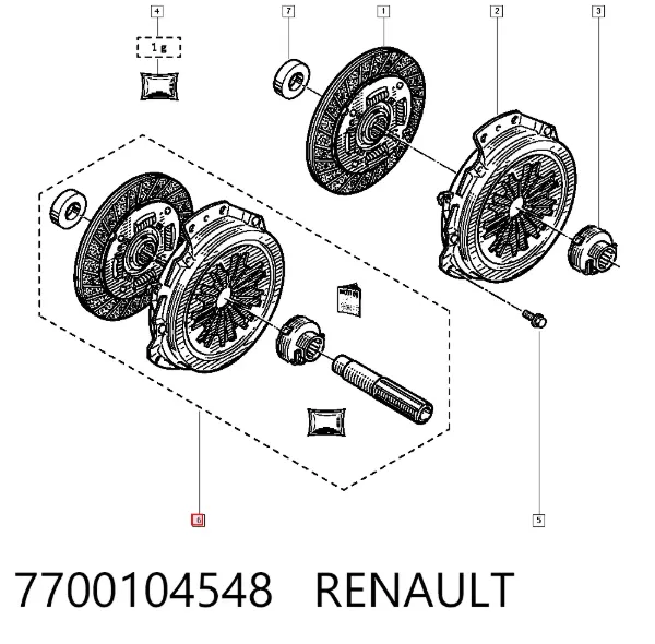 Kit de embraiagem (3 peças) 7700104548 Renault (RVI)