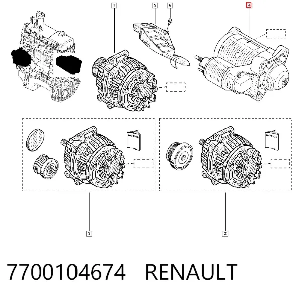 Motor de arranco 7700104674 Renault (RVI)