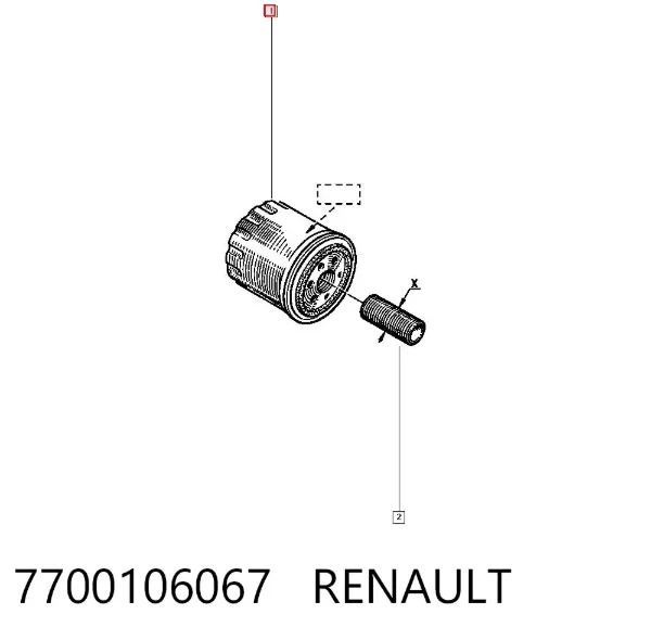 Filtro de óleo 7700106067 Renault (RVI)