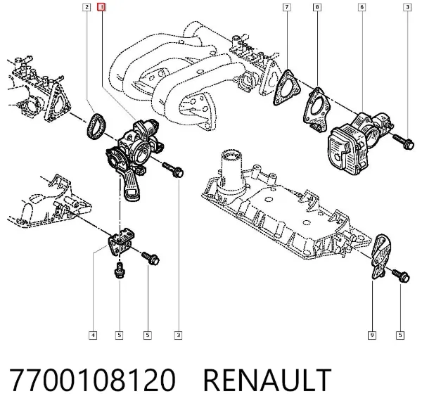 Válvula de borboleta montada 7700108120 Renault (RVI)