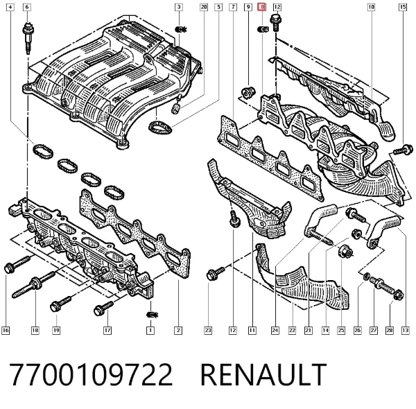 Tubo coletor de escape Renault Espace III