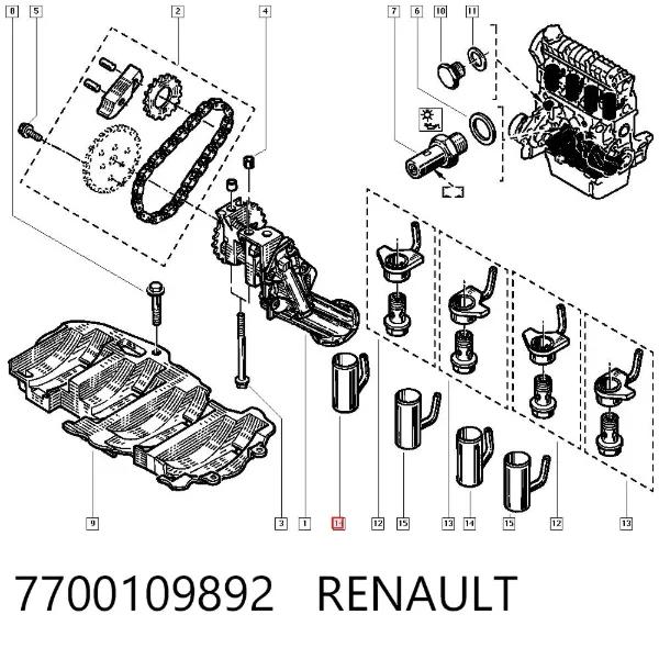 Injetor de óleo 7700109892 Renault (RVI)