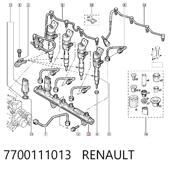 Sensor de pressão de combustível 7700111013 Renault (RVI)